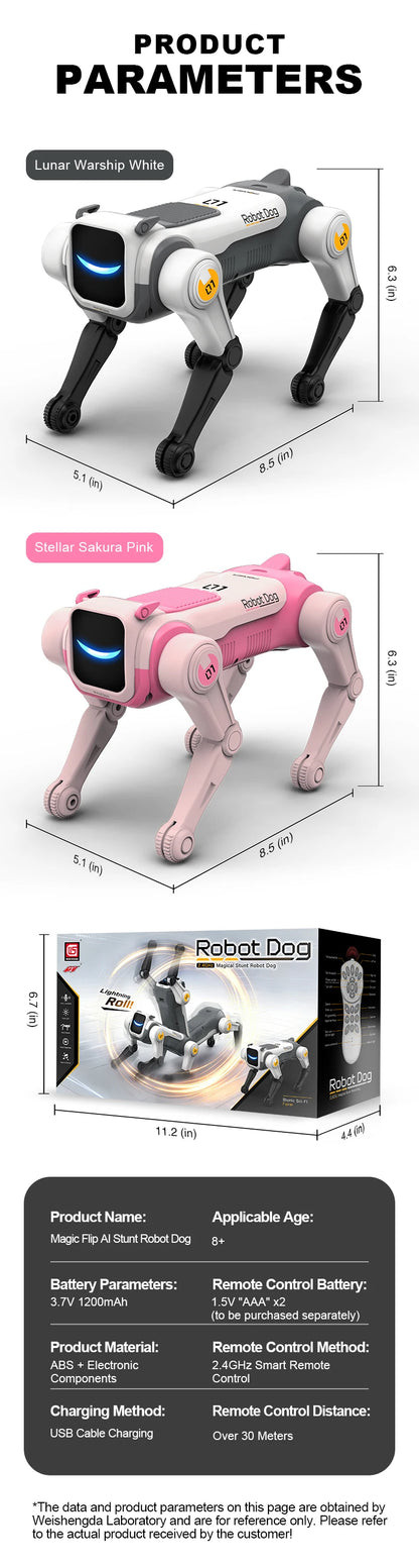RC Mechanical Dog Intelligent AI RC Robot Dog Voice Command Programmable Singing Dancing Electronic Stunt Bionic Smart Robot Dog