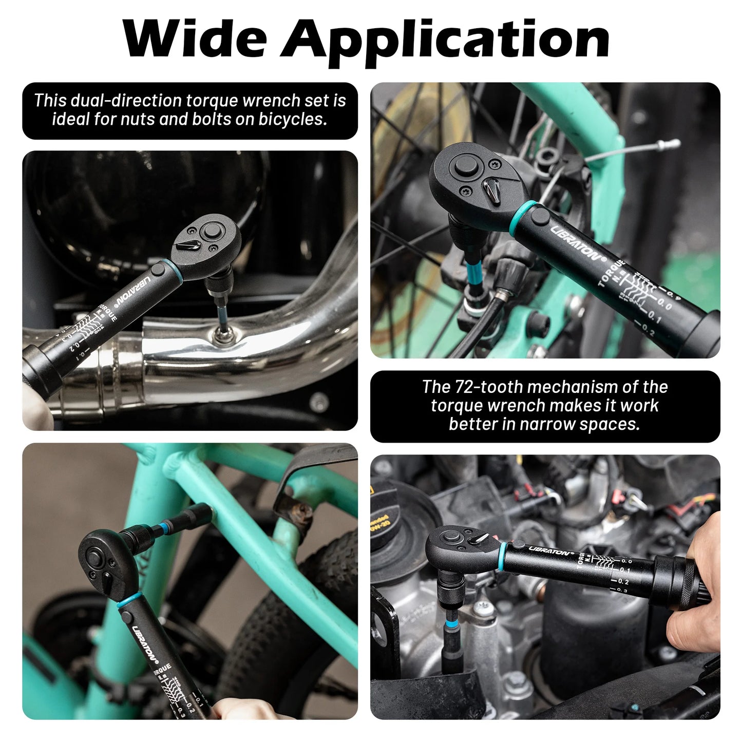 21pcs Bike Torque Wrench 1/4" 2-14Nm Bike Torque Wrench Set Socket Spanner with Impact Bit Bicycle Motorcycle Ratchet Repair Kit