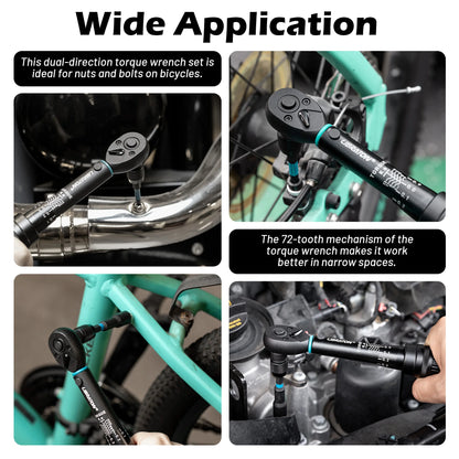 21pcs Bike Torque Wrench 1/4" 2-14Nm Bike Torque Wrench Set Socket Spanner with Impact Bit Bicycle Motorcycle Ratchet Repair Kit
