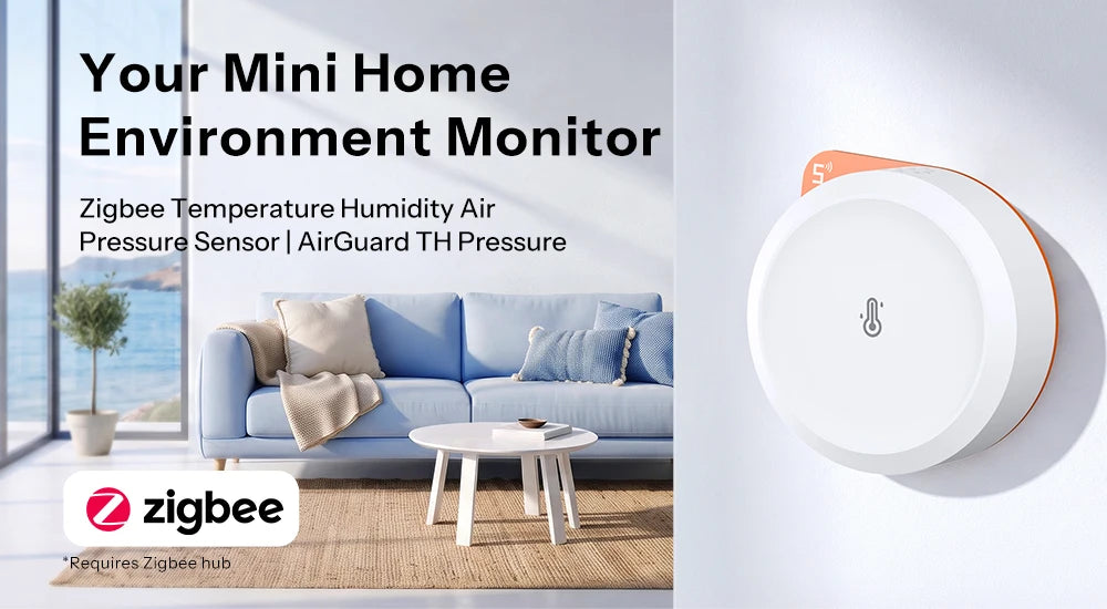 Sonoff Air Pressure Sensor Zigbee Temperature Humidity Barometric Smart Home Indoor Weather Monitor APP Alert Office SNZB-02M
