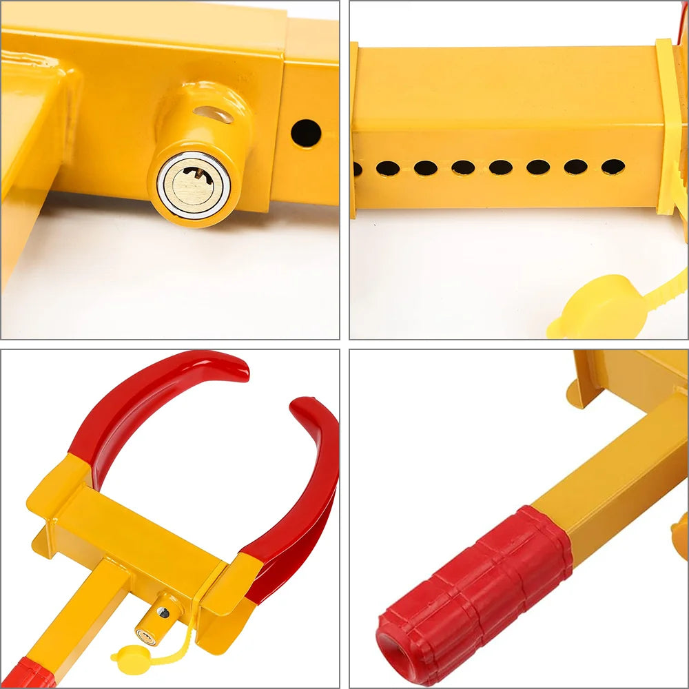 Car Wheel Clamp Lock Boot Tire Tyre Claw Anti-Theft Lock Portable Heavy Duty Tire Claw for Auto Trailer Truck ATV RV Motorcycle