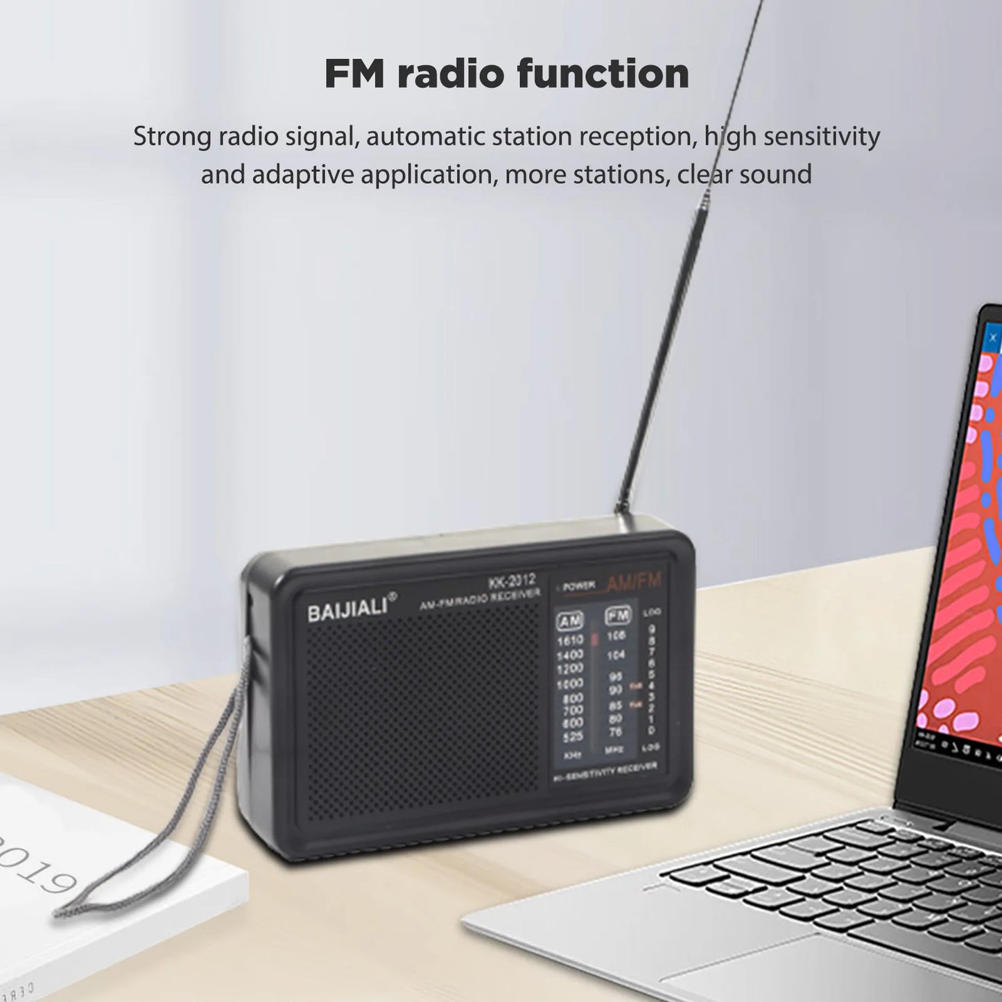 Radio FM/AM Small Portable Radio Battery Operated Radio Full-wave Band World Receiver Telescopic Antenna Built-in Speaker