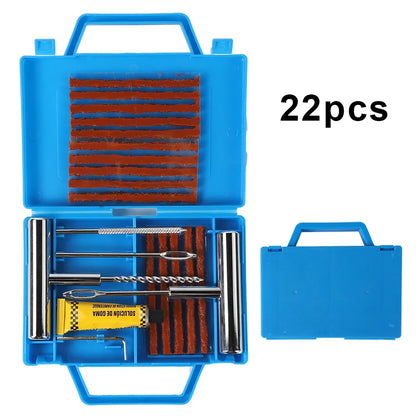 [UK STOCK] 22pc Car Tire Repair Tools set Tire Repair Glue, Glue Strips, Allen Wrench Motorcycle Bike Auto repair Wrench