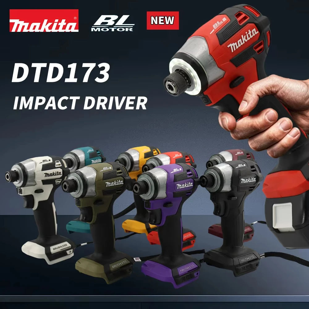 Makita DTD173 18V Cordless Impact Driver 180 N.m Brushless Electric Drill Screwdriver LED Light Multi-function Household To