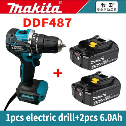 Makita DDF487 10mm brushless household 18V lithium-ion charging impact drill,high torque electric screwdriver Makita 18V Battery