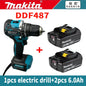 Makita DDF487 10mm brushless household 18V lithium-ion charging impact drill,high torque electric screwdriver Makita 18V Battery