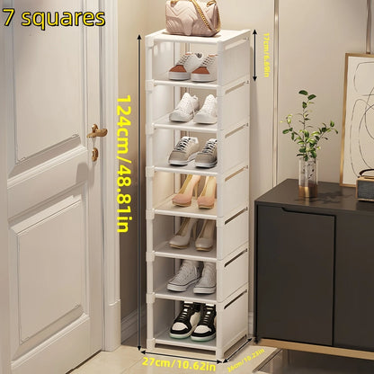 Metal Frame Shoe Rack Multi-Tier Fabric Shelves Space Saving for Sneakers Sandals Entryway Easy Assembly Holiday Storage