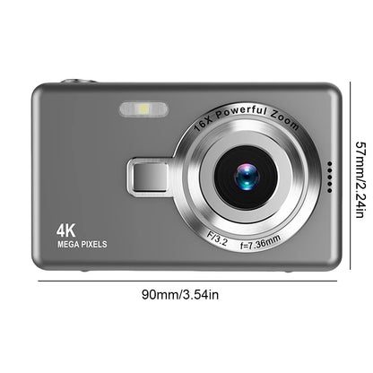 4K HD 1080P Digital Camera 96MP Portable Vlogging Camera 16X Zoom Camcorder Camera 2.4 Inch IPS Screen for Photography and Video