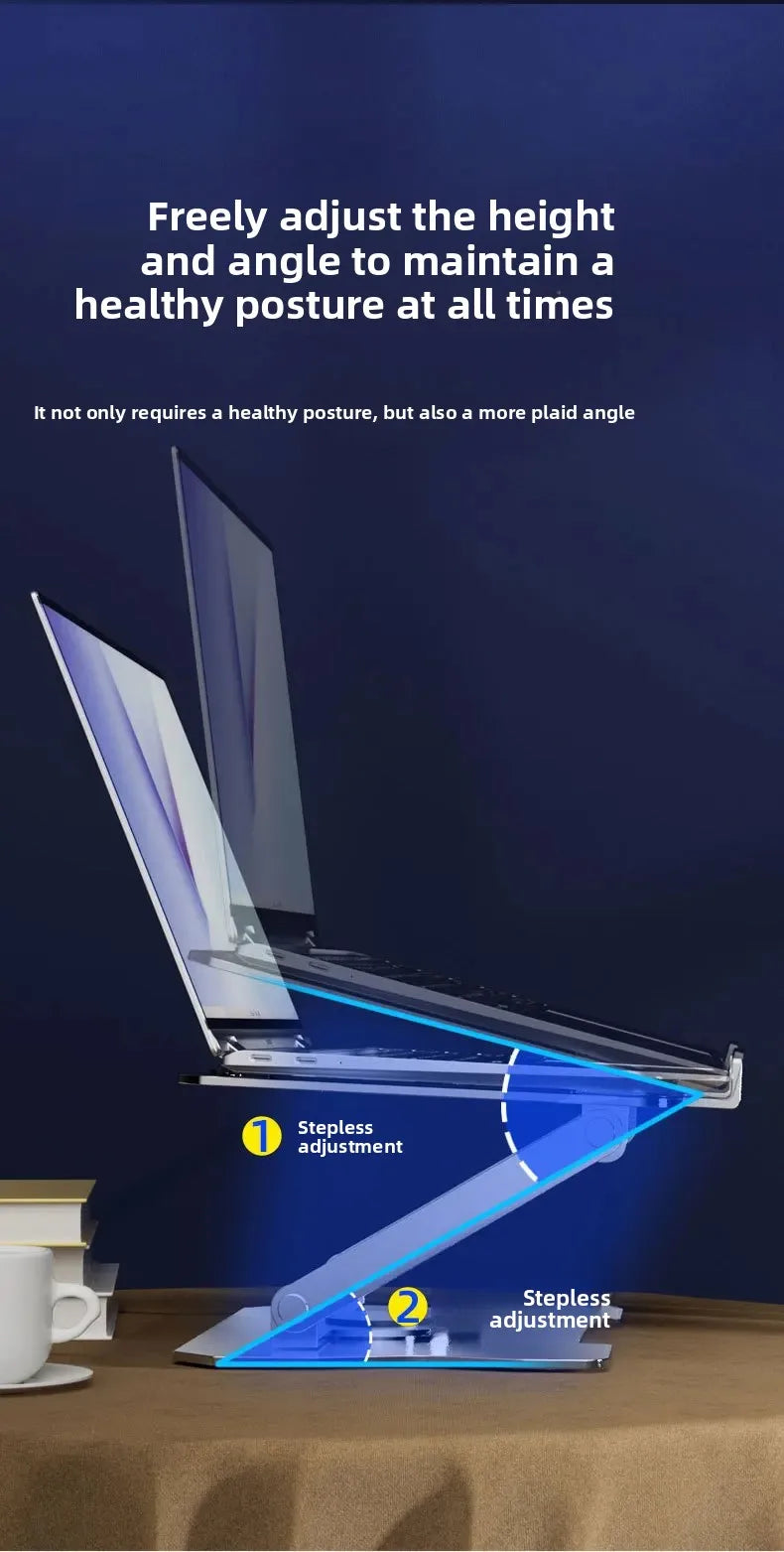 No-Install Notebook Tablet Stand Foldable Alloy Heat Sink Rotatable Display Elevation Frame Lightweight Portable Computer Holder