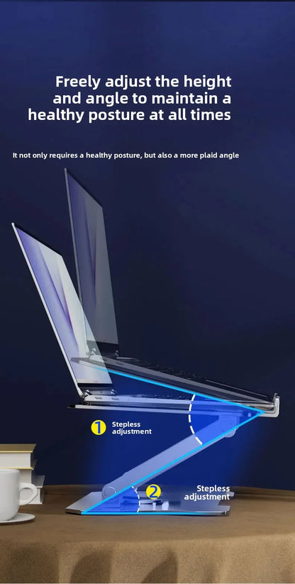 No-Install Notebook Tablet Stand Foldable Alloy Heat Sink Rotatable Display Elevation Frame Lightweight Portable Computer Holder