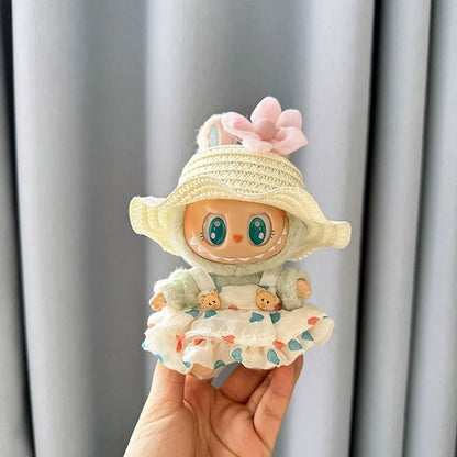 Mini Plush Doll'S Clothes Cute Outfit Accessories For Labubu V1 V2 Korea Kpop Idol Dolls Goose Dinosaur Macaron Clothing Gifts