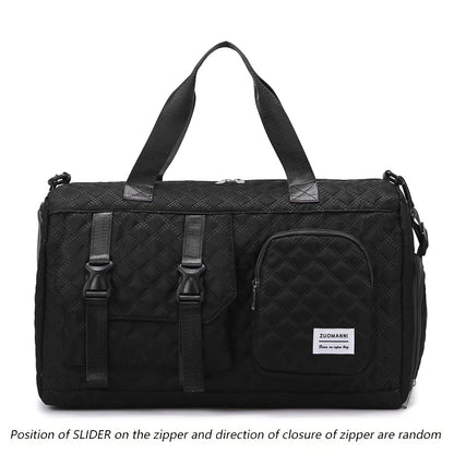 Durable Nylon Travel Duffle Bag, Portable Sports Gym Bag for Overnight Trips Shoulder Duffel Training Bag, Spacious Argyle