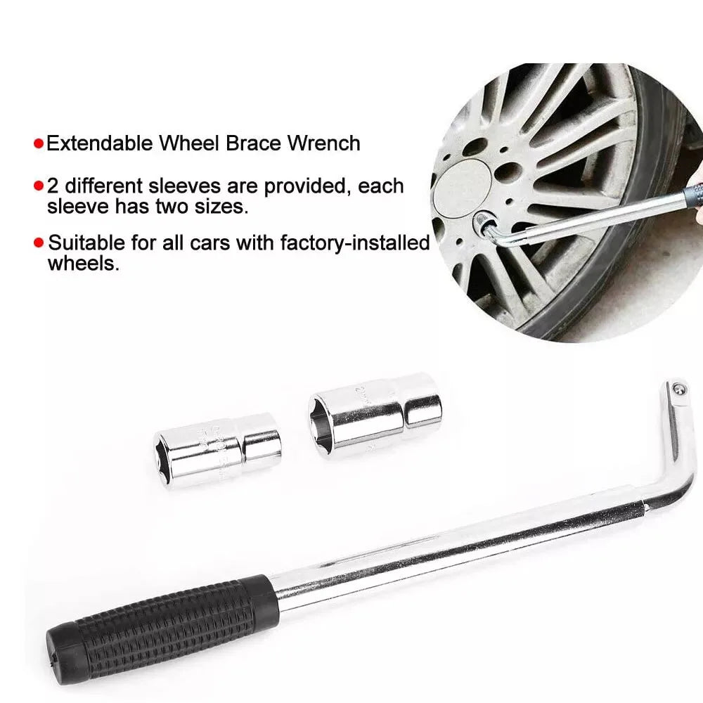 Extendable Wheel Brace Wrench Adjustable Telescopic 17MM 19MM 21MM 23MM Socket Tyre Nut Car Repair Tools For Car Van