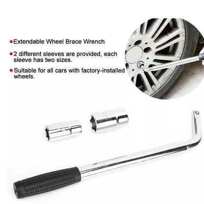 Extendable Wheel Brace Wrench Adjustable Telescopic 17MM 19MM 21MM 23MM Socket Tyre Nut Car Repair Tools For Car Van