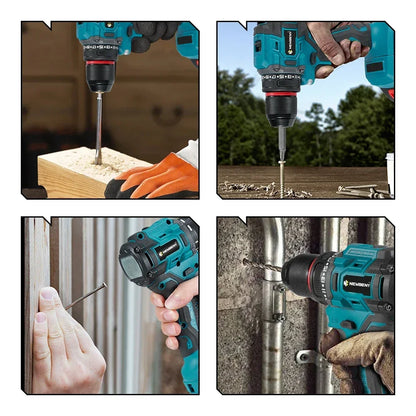 NEWBENY 10mm Brushless Electric Drill Screwdriver 21+2 Torque Cordless DIY Household Drill Tool For Makita 18-21V Battery Pin