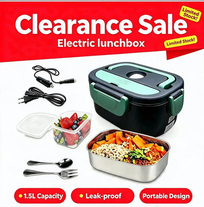 Clearance Sale 1.5L/3L Electric Lunch Box 40W/90W Fast Heating Portable Self-Heating Food Container Stainless Steel Liner Button Control Bento Box for Office School Travel UK Stock