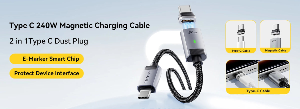 Essager Power Bank 20000mAh Portable PD 65W Fast Charging Mobile Phone External Battery Powerbank For IPhone17 16 15 Laptop Mac