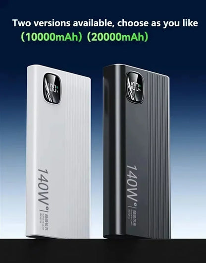 Lenovo CCC 500000mAh Power Bank 140W Large Capacity Portable Super Fast Charging Powerbank Spare Battery Digital Display Charger