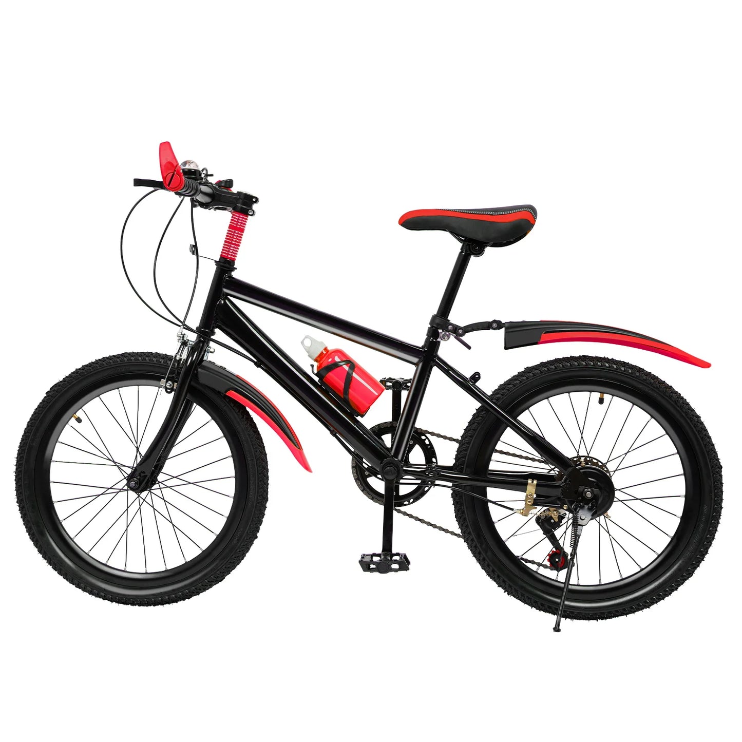 20" Mountain Bike 7 Speeds Kids Bicycle Children's Bicycle Height Adjustable MTB Boys Girls Riding Bike