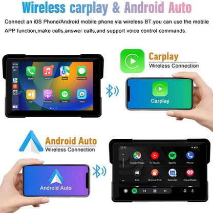 5/7 inch Carplay Motorcycle DVR Navigation GPS Wireless CarPlay Android Auto Airplay Display Screen Portable Moto Monitor IPX7