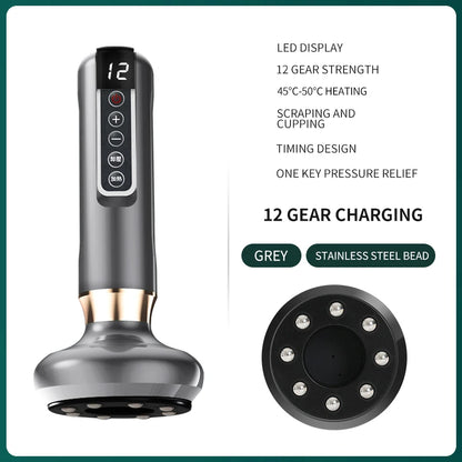 Electric Cupping Massager Vacuum Suction Cup GuaSha Anti Cellulite Beauty Health Scraping Infrared Heat Body Slimming Massage