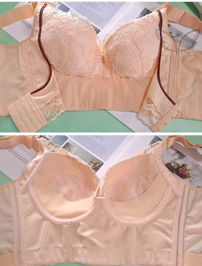 Plus Size Push Up Bra Wireless Front Closure - Seamless Comfort Bralette for Women, No Underwire Lift Support T-Shirt Bra