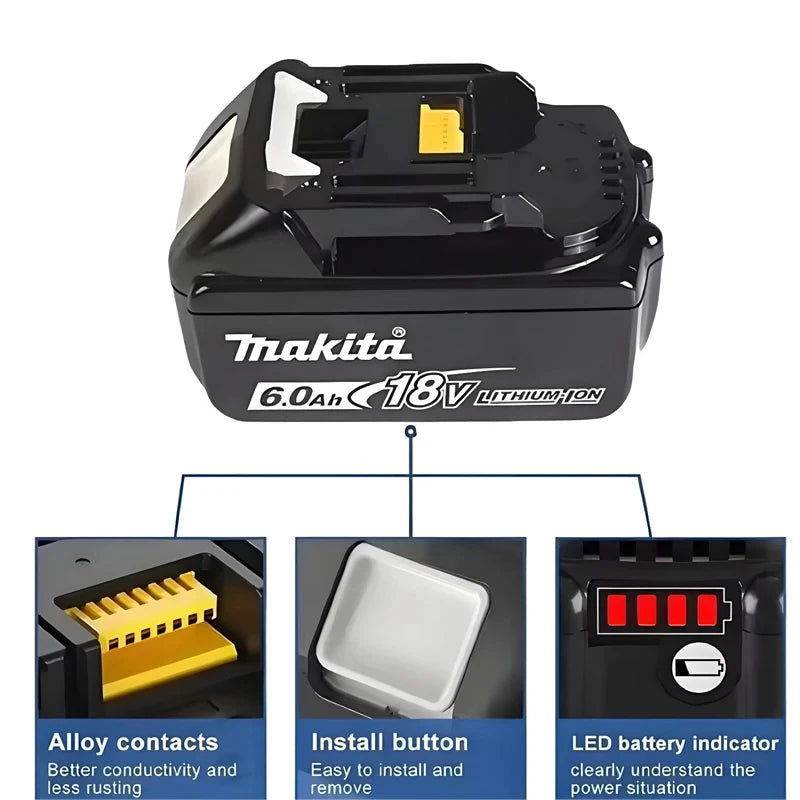 2026 Makita DDF487 10mm brushless 18V lithium-ion charging impact drill,high torque electric screwdriver Makita 18V Battery