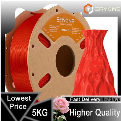 ERYONE 1/5/10KG Standard PLA Premium Filament 1.75mm 3D Print, Multicolor Available,big sale 1kg pla filament,1kg/spool