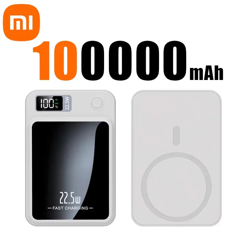 Xiaomi Magnetic Power Bank 100000mAh Wireless Fast Charger For iPhone Samsung Portable Auxiliary Battery Magnetic Powerbank Hold