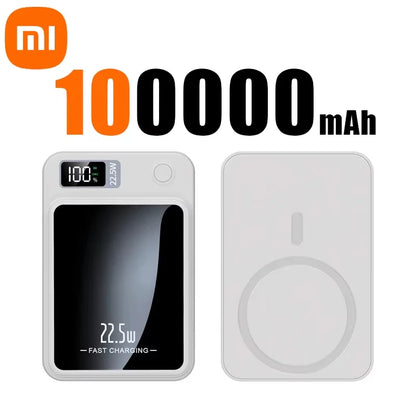 Xiaomi Magnetic Power Bank 100000mAh Wireless Fast Charger For iPhone Samsung Portable Auxiliary Battery Magnetic Powerbank Hold