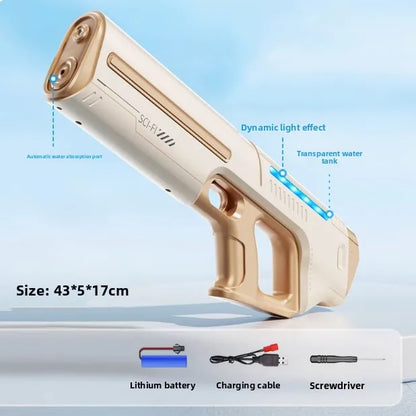 Children's Fully Automatic Water Storage Gun Large Capacity Electric Water Absorbing Toy Gun Summer Outdoor Water Toy Gift