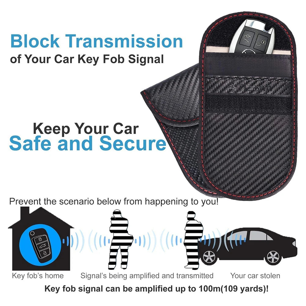 2-10PCS Faraday Bag Key Case Bag FOB Signal Blocker RFID Blocking Bag Double-Layer Shielding Key Credit Card Bags for Car Access