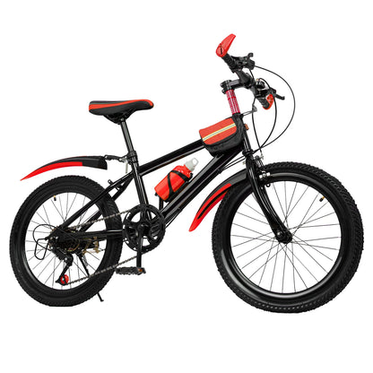 20" Mountain Bike 7 Speeds Kids Bicycle Children's Bicycle Height Adjustable MTB Boys Girls Riding Bike