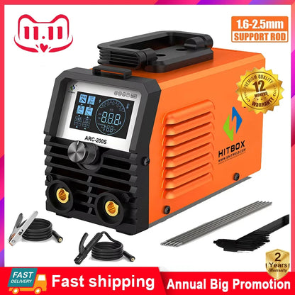 HITBOX ARC200S Welding Machine 2 in 1 ARC MMA LIFT TIG MINI IGBT Inverter LED Digital Display Portable Home Welder 220V 10-200A