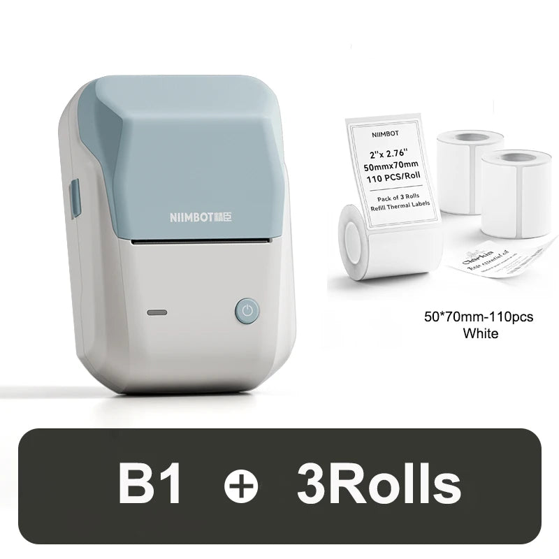 Niimbot B1 Label Maker 2inch Bluetooth Thermal Label Printer for Home Mailing Bakery Grocery Compatible with Phone Computer