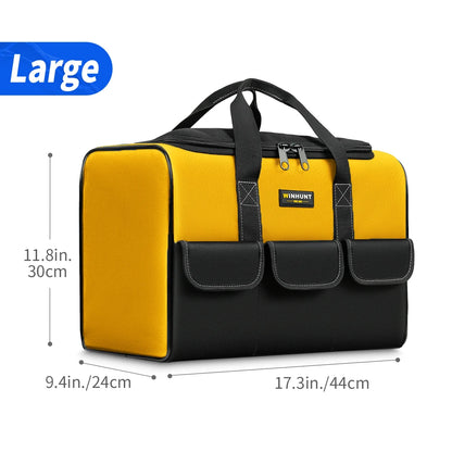 17 Inch Tool Bag, Large Tool Bag with 6 Exterior Pockets Electrician Tool Bag, for DIY Enthusiasts and Craftsmen