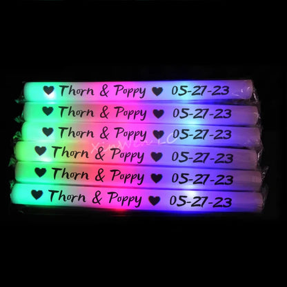 12/15/30/60Pcs RGB LED Glow Bulk Party Supplies Colorful LED Glow Sticks Foam Stick Cheer Tube Dark Light Birthday Wedding