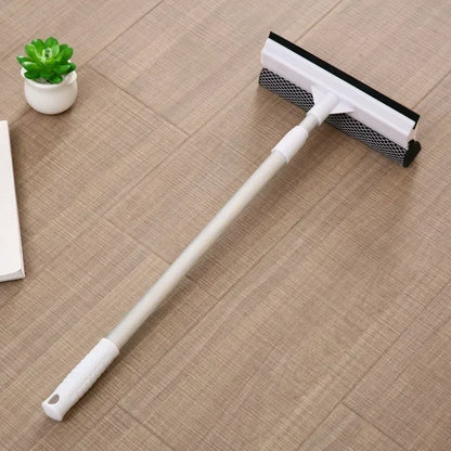 1pc Glass Cleaning Brush 2-in-1 Telescopic Pole Car Window Floor Cleaning Brush Glass Scraper Household Cleaning Tool