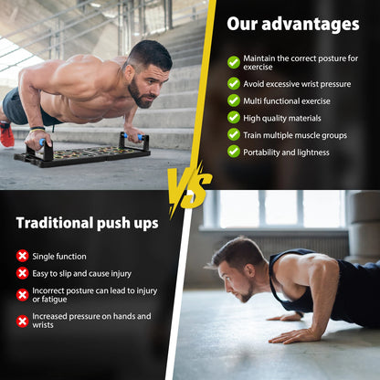 24-In-1 Multifunctional Push-up Board Set，Portable Foldable Fitness Equipment For Chest Abdomen Arms And Back Training