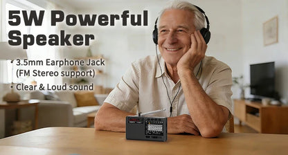 XHDATA D-368/ D-328 Portable Radio FM1-2/AM/SW 12 Band MP3 Player Bluetooth/TF Card With Headphone Jack For Elder Easy Use