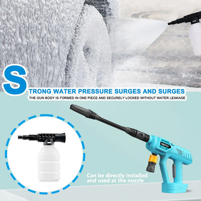 2 Battery Portable Cordless Car High Pressure Washer Jet Water Wash Cleaner Gun compatible Makita with 18V