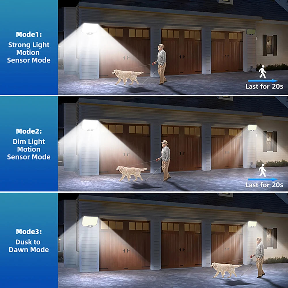 234LED Solar Outdoor Lights Motion Sensor Super Bright Solar Flood Lights Remote Wall Lights Waterproof 3 Modes Patio Garden Gar