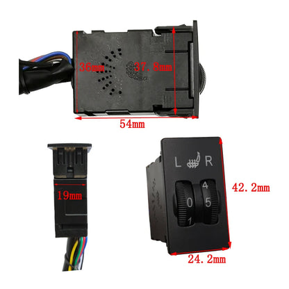 Car Seat Heater Kit Fit 2 Seats 12V Universal Carbon Fiber Heating Pads 2 Dial 5 Level Dual Control Switch System Winter Warmer