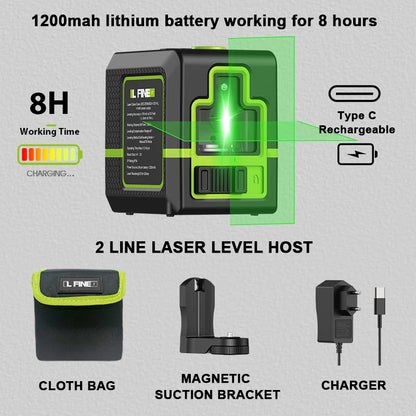 Lfine Laser Level 2 Lines Cross Green Level Laser Horizontal Vertical Nivel Laser automatic 360°Self-Leveling laser level Tools