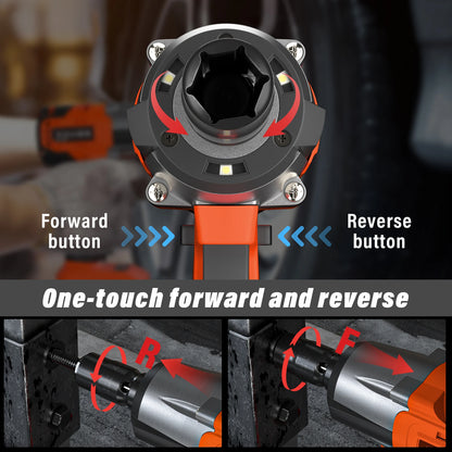 21V Cordless Impact Wrench, 1/2 inch Brushless Impact Gun, Max Torque 550Nm with 4 Socket Sets, 12 Drill Sets, 4.0Ah Battery