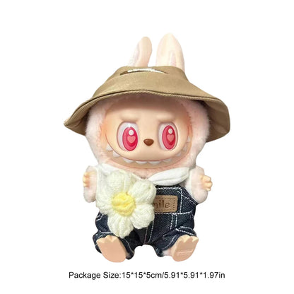Mini Plush Doll'S Clothes Cute Outfit Accessories For Labubu V1 V2 Korea Kpop Idol Dolls Goose Dinosaur Macaron Clothing Gifts