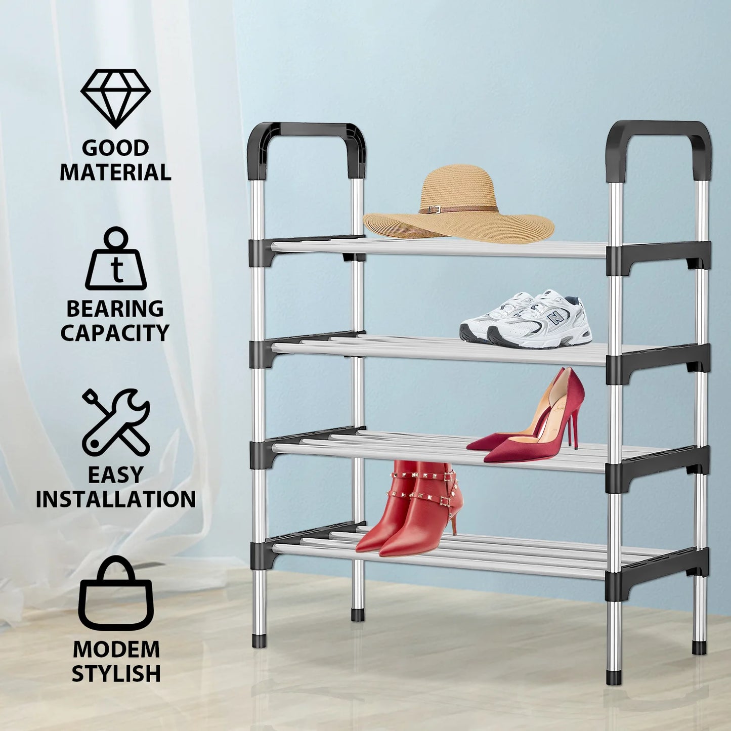 4/5/6 Layer Shoe Rack Dustproof Boots Organizer Stand Holder Shoes Storage Shelf  Shoes Storage Shelf Shoe-Cabinet