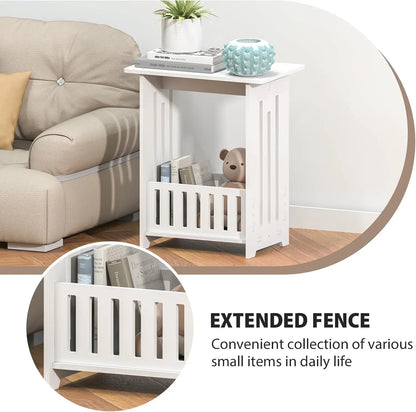 Bedside Tables white Nightstand Storage Display Unit Side Table End Table for Home 22*34*40cm