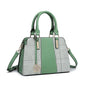 Miss Lulu Handbag Women Retro Stripes Crossbody Bags Elegant Stitching Shoulder Bag Faux Leather