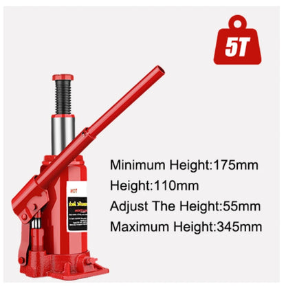 2/5/10/20T Hydraulic Bottle Jack Car Hydraulic Jack Welded Hydraulic Car Bottle Jack for Car Pickup Truck RV Repair Tools